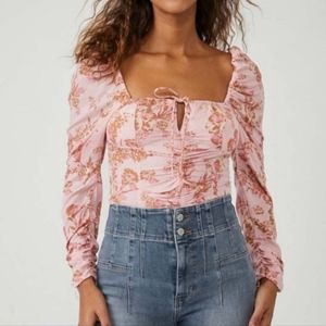 Free People Hilary Printed Top, Pink Print, Various Sizes, BNWT